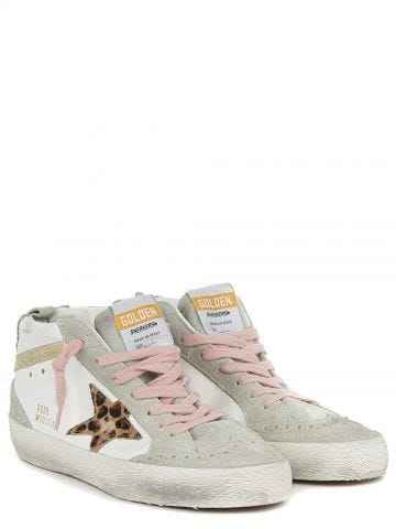 White Leo Mid Star Sneakers