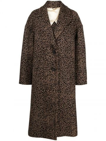 Leopard print brown oversized Coat