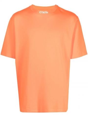 Orange crew neck short-sleeved T-shirt