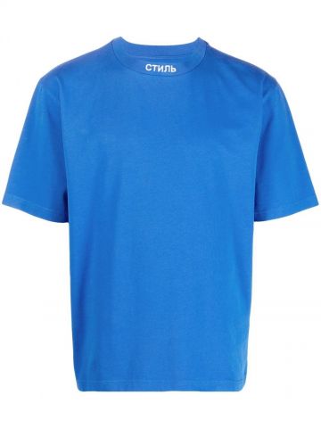 Blue logo-print T-shirt