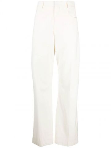 White high-waisted flare pants Le pantalon Sauge