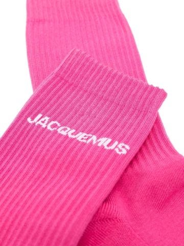Pink Ribbed crew socks Les chaussettes Jacquemus