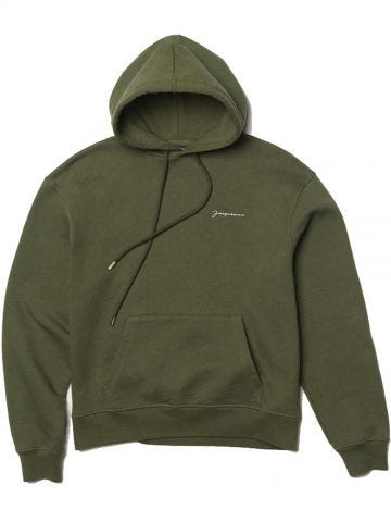 Green embroidered logo hoodie Le sweatshirt brodé