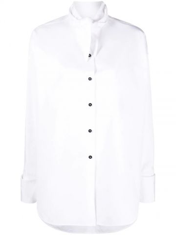 Knotted collar white Shirt