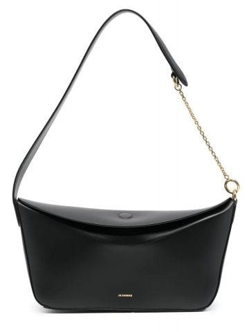 Black shoulder bag with gold details