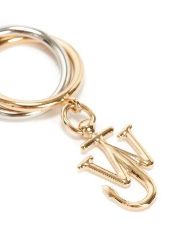 Double gold and silver Anchor ring with pendant
