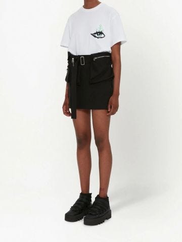 Black cargo-style miniskirt