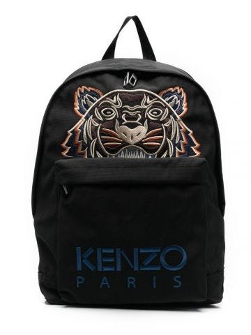 Tiger Head embroidery black Backpack