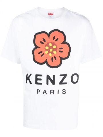 T-shirt Boke Flower bianca con stampa logo