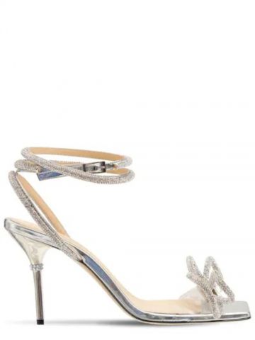 Silver PVC Sandals with bow