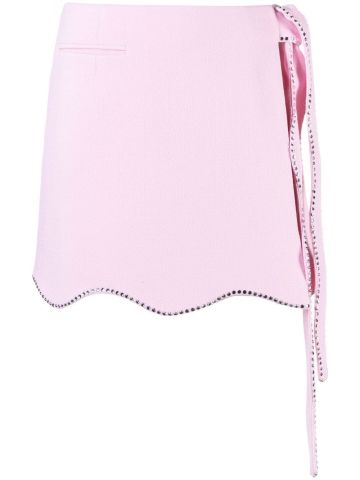 Pink miniskirt with crystal decoration