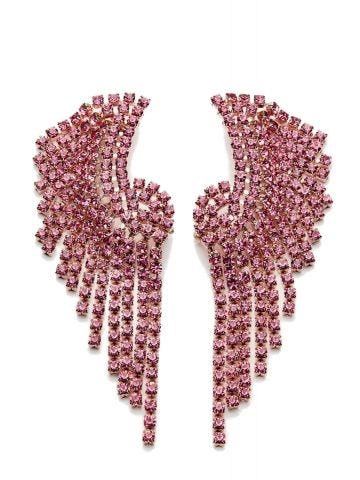 Pink crystal fringed Earrings