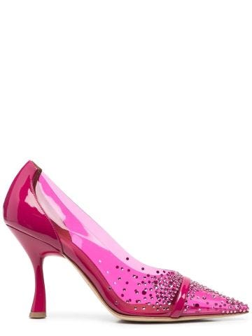 Pink pvc pump embellished with crystals