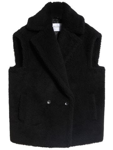 Perle Black Teddy fabric vest