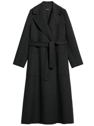 Paolore grey long coat with belt