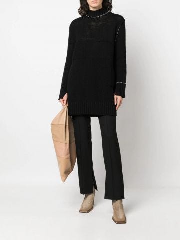 Black patchwork-pattern jumper