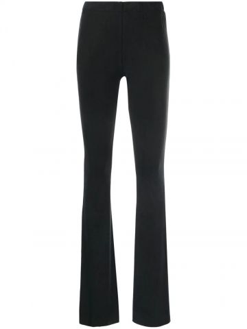 Blue navy flared stretch-fit trousers