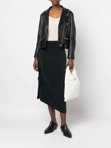 Black asymmetric pencil skirt
