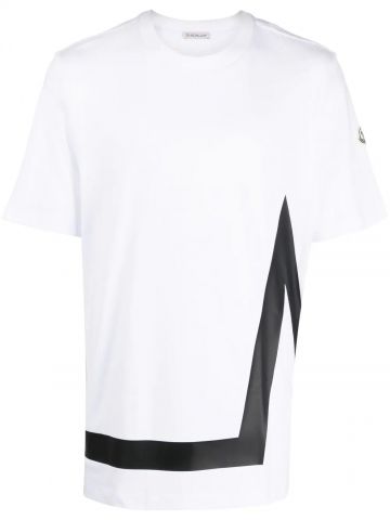 T-shirt bianca con stampa logo all-over