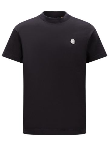 8 Moncler Palm Angels- Black Logo T-shirt