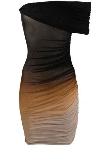 Multicolor gradient one-shoulder dress