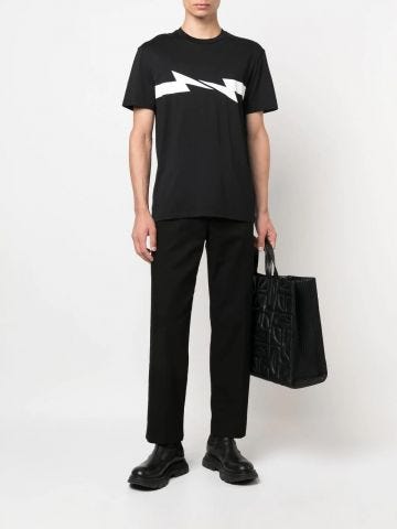 Black Thunderbolt-print cotton T-shirt