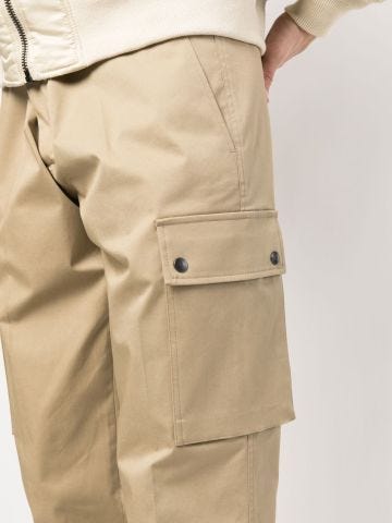 Beige cargo-style tailored pants