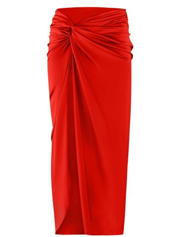 Ruby Red Knot Midi Skirt