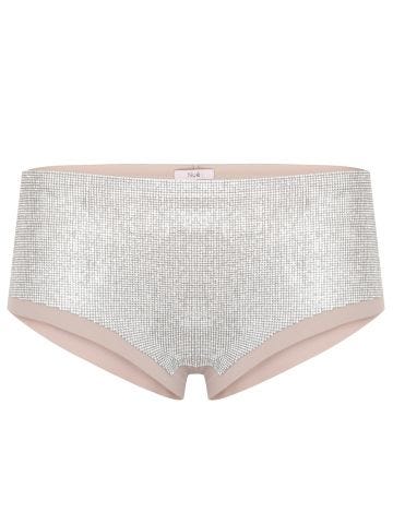 Silver shorts with crystals