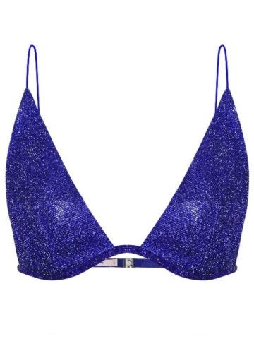 Blue Triangle bra long with strass