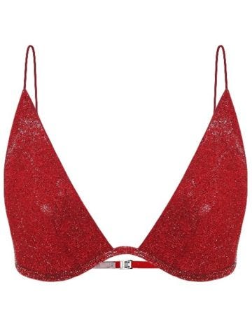 Red Triangle bra long with strass