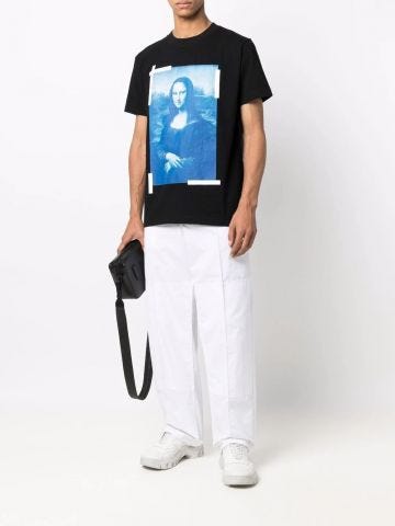 Monalisa print black T-shirt