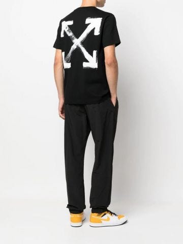 Black painted Arrows-print T-shirt