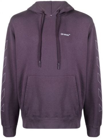 Violet Diag-print cotton hoodie