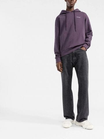 Violet Diag-print cotton hoodie