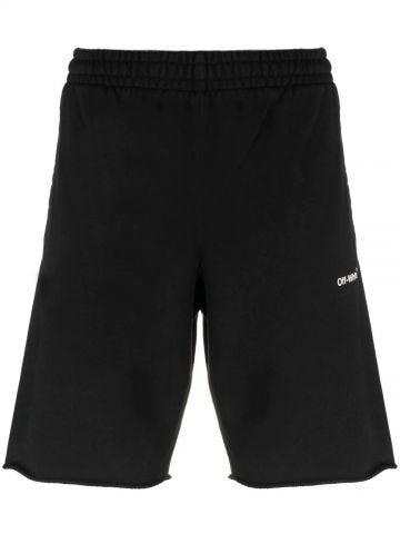 Pantaloncini da ginnastica in cotone con motivo frecce nere