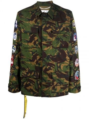 Giacca camouflage verde con stampa Arrows