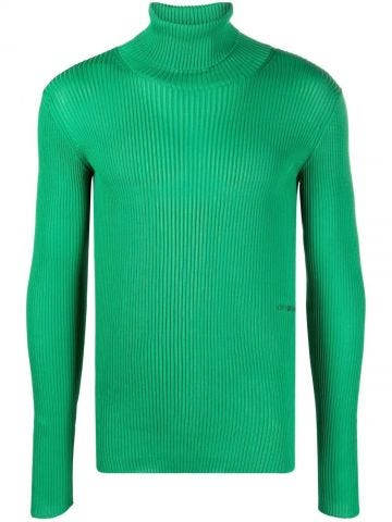 Green turtleneck sweater