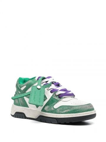 Green Out of Office trainers with white and purple laces