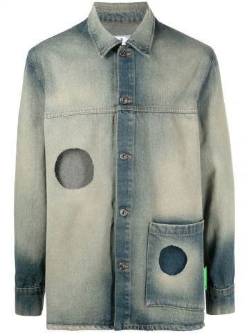Blue/Grey cut-out denim Jacket