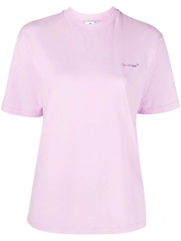 T-shirt rosa con stampa Diag-stripe