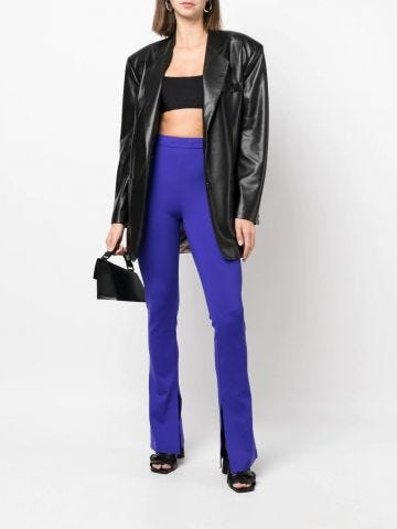 Side-slit violet leggings
