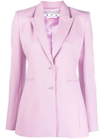 Pink single breasted Blazer with logo print to the rear