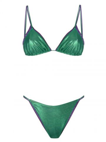 Green and purple Lamè Double Bikini Set