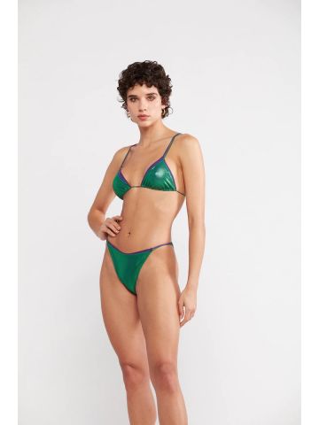 Set Bikini Lamè Double verde e viola