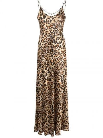 Multicolor leopard-print maxi dress
