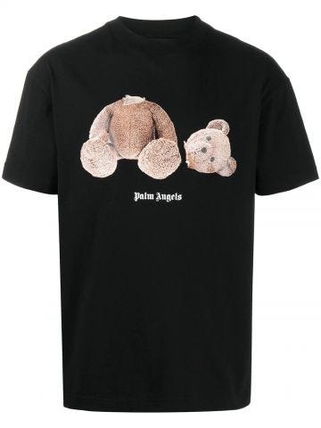 Bear print black T-shirt