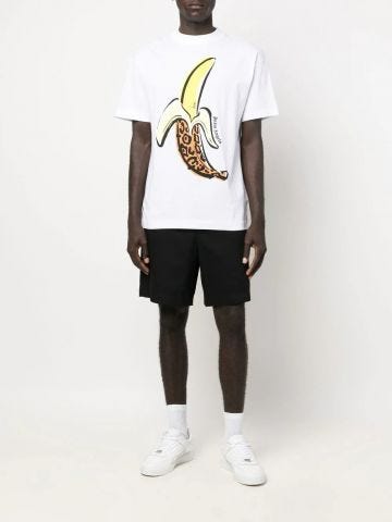 White t-shirt with Banana print