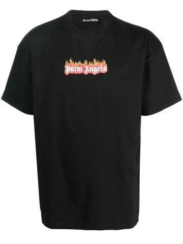 Black logo-print T-shirt