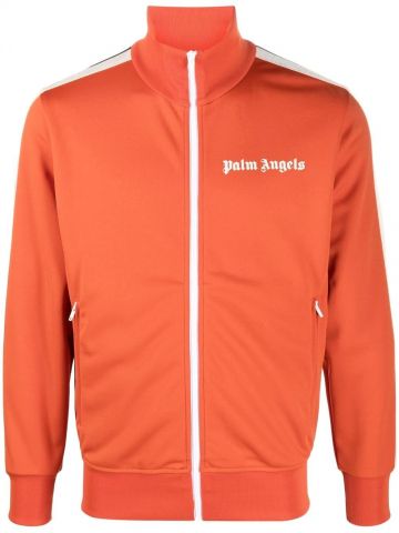 Orange logo-print track jacket